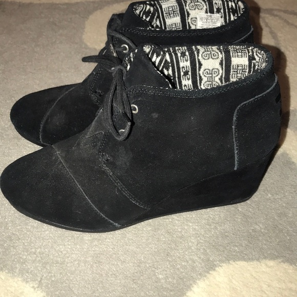 Toms Black Suede Booties - Picture 2 of 3
